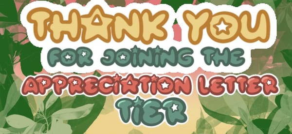 Welcome to the Appreciation Tier!!